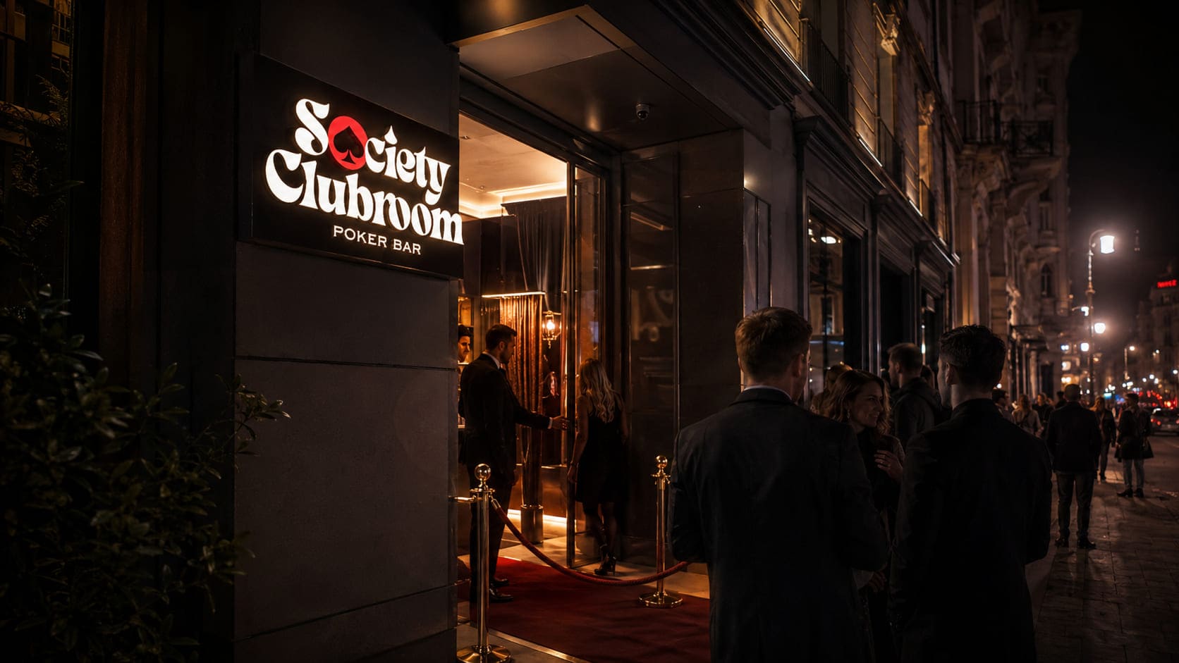Wejście do Society Clubroom przy ul. Mazowieckiej 13
